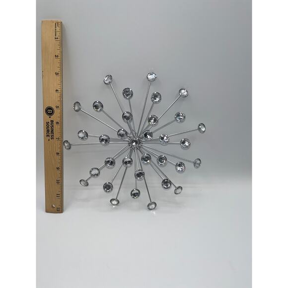 Unique Silver Bursting Star Sputnik Metal Wall Art Modern Bling Shiny Silver - Picture 5 of 8